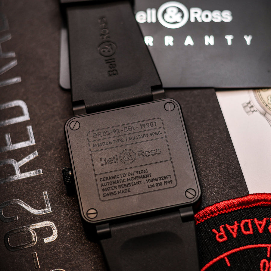 Montre Bell & Ross BR 03-92 Red Radar Ceramic - Édition Limitée 10/999 - Boîte et Papiers - État Neuf