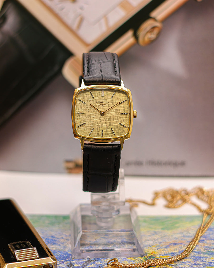 Longines Coussin vintage cadran linen 1970 réf 187102441 - fond du boîtier