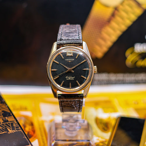 Longines Conquest vintage cadran noir 1960 réf 9046-2 - cadran