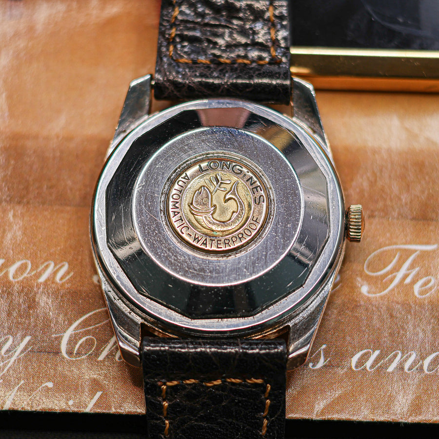 Longines Conquest vintage cadran noir 1960 réf 9046-2 - fond du boîtier