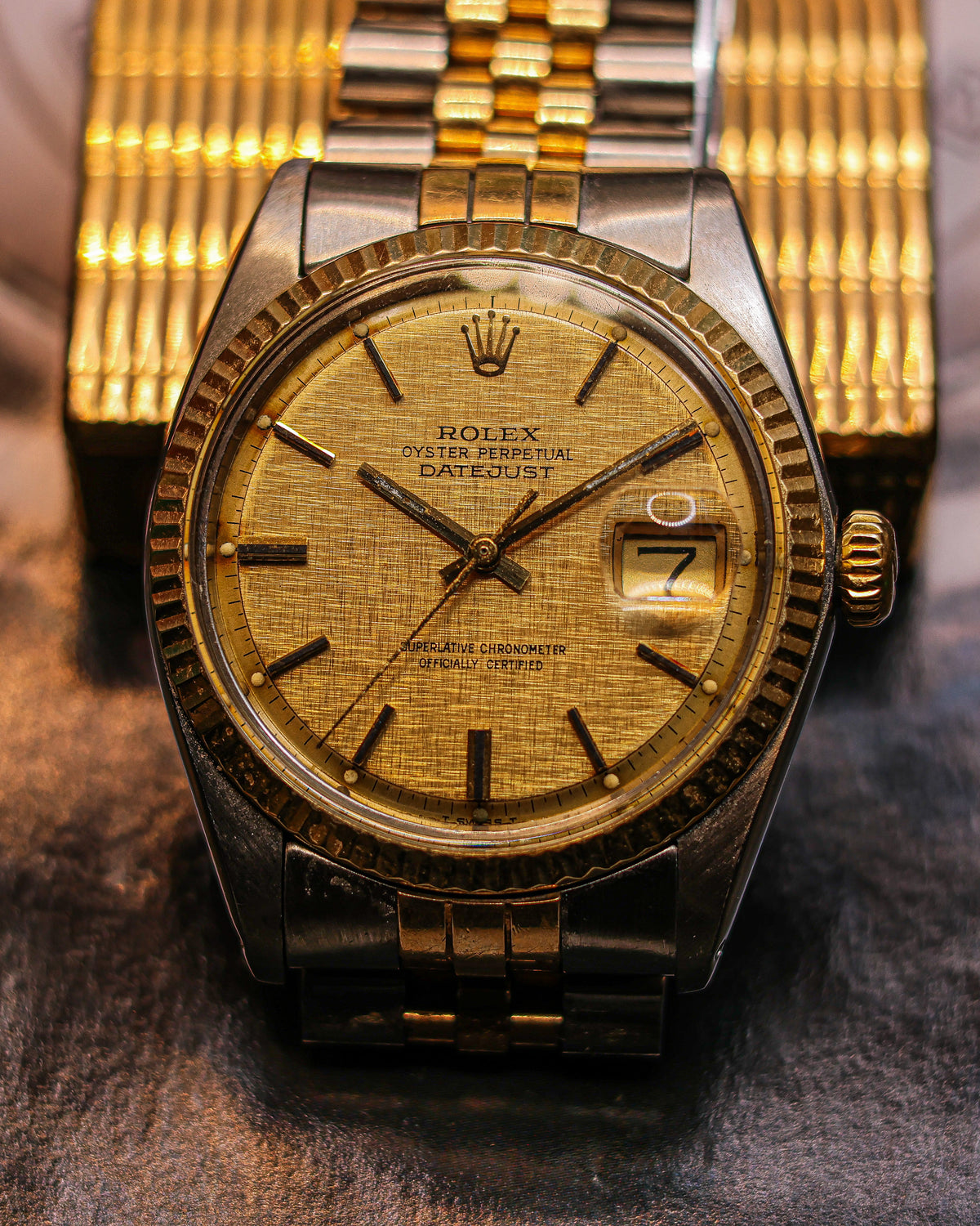 Rolex Datejust Réf 1601 Cadran "Linen" - Boîte d'origine - Garantie 6 mois